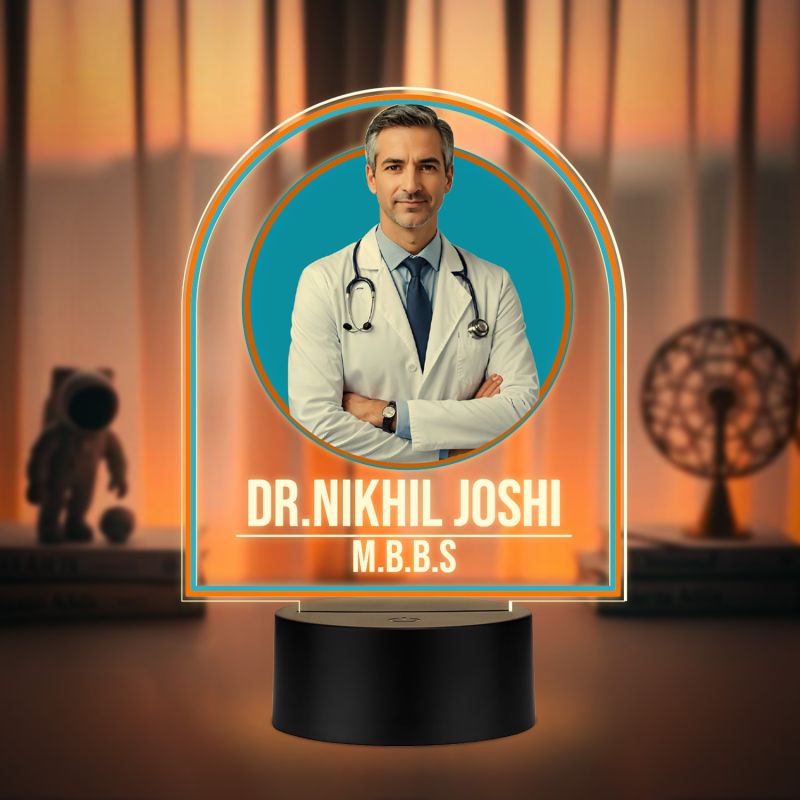 Personalized Doctor LED Night Lamp with Warm White Light Thankyou Gift for Doctor Appreciation Gift for Doctor Clinic & Hospital Decor Light (Doctor Lamp)